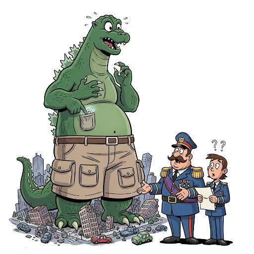 Kaiju in Cargo Shorts